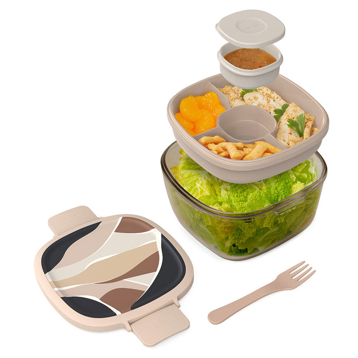 Bentgo Glass Prints All-in-One Salad Container L5